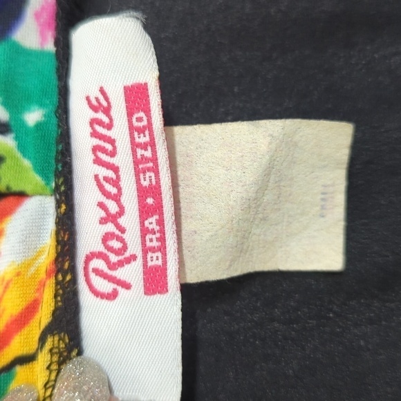 Euc Vintage Roxanne brand Sheer Robe - Neon Floral Trim w/ POCKETS! Sz S/open - Picture 3 of 7